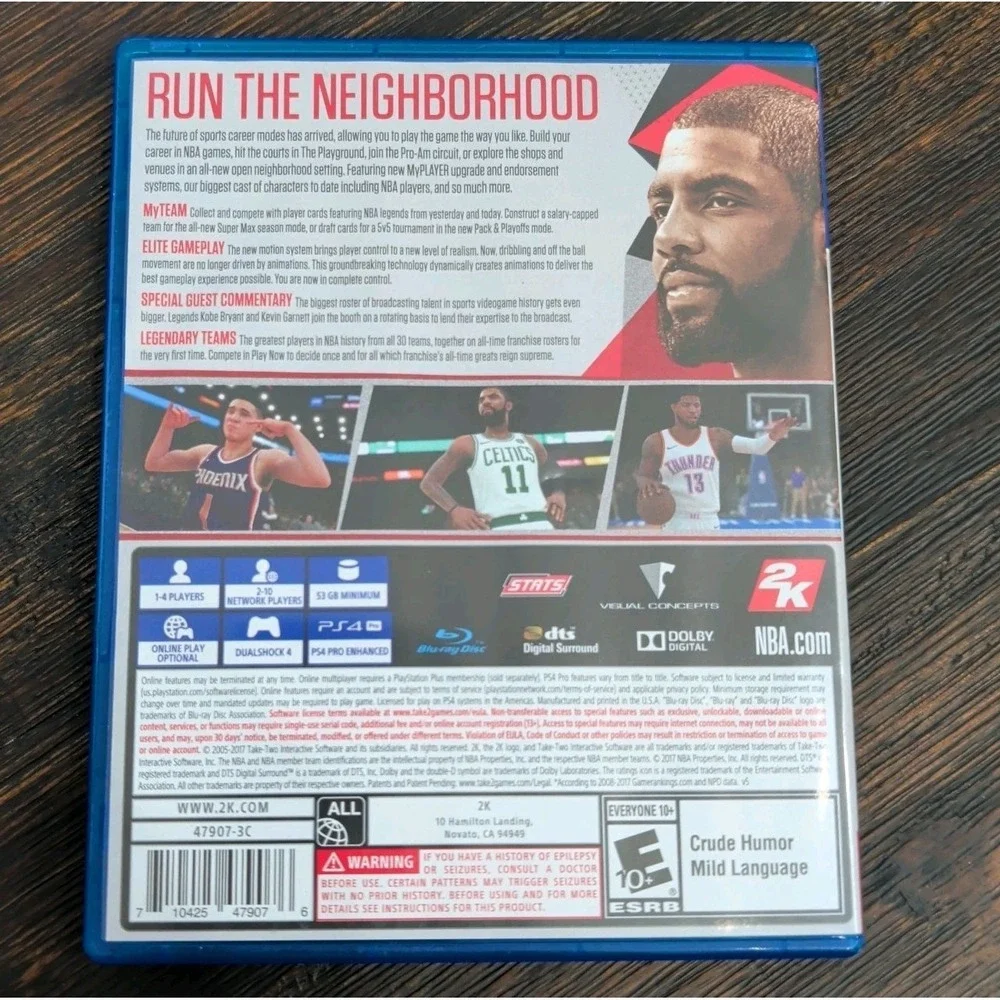 NBA 2K18 For PlayStation 4 PS4 Basketball Sports VG Complete